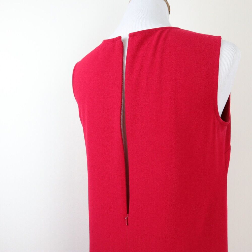 J Jill Size Petite 4 Stretch Crepe Shift Dress Knee Length Red - Picture 6 of 9